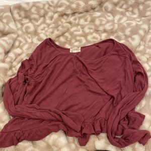Pink long sleeve tee with some ruffles! Size M